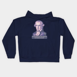 Emmanuel Kant Portrait and Quote Kids Hoodie